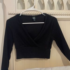 black crop top sweater